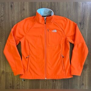 The North Face Women’s Vibrant Orange Fleece Lined Softshell Full Zip Jacket EUC
